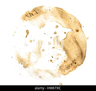 coffee cup stain on white background Stock Photo