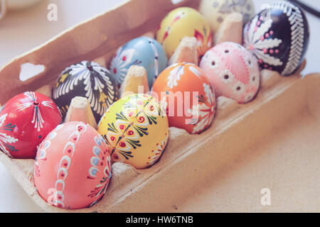 colorful easter eggs Stock Photo