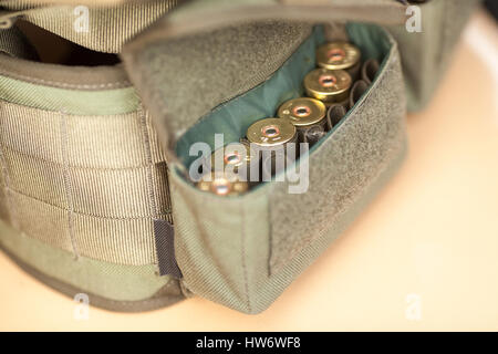 cartridges in the cartridge belt. Stock Photo