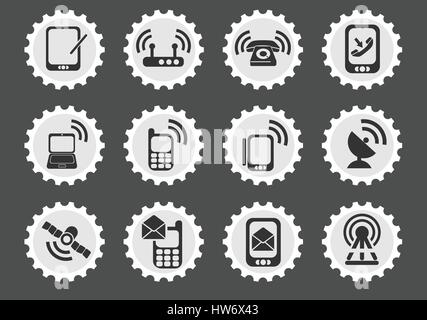 Mobile  simply symbols for web and user interface Stock Vector