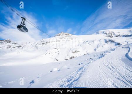 View of Italian Alps from Cime Bianche in the winter in the Aosta Valley region of northwest Italy. Stock Photo