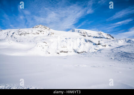 View of Italian Alps from Cime Bianche in the winter in the Aosta Valley region of northwest Italy. Stock Photo