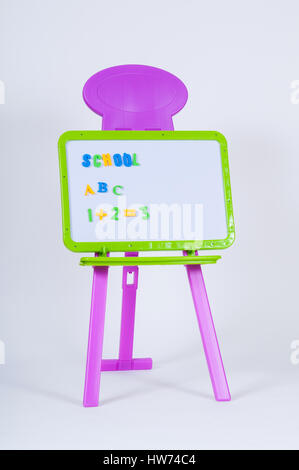 Magnetic board with abacus isolated on white - rendering Stock Photo