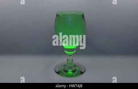 3d illustration of green glass cub, isolated on white, background work Stock Photo