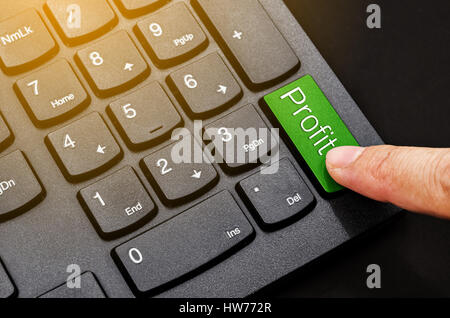 Concepts Profit on computer keyboard button. Stock Photo