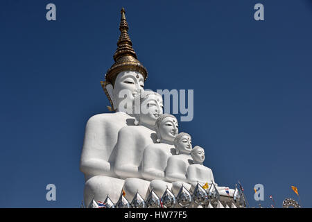 The Five Buddhas Statue of Wat Phra Sorn Kaew at Khao Khor in Petchabun Province in Thailand Stock Photo