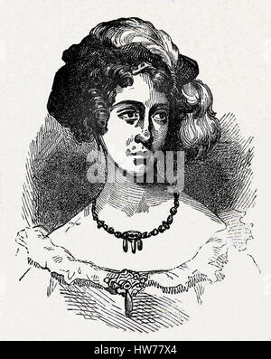 Marie-Caroline de Bourbon-Sicile, Madame de Berry. Duchesse de Berry (1798-1870) 18th Century. Engraving, portrait. Stock Photo