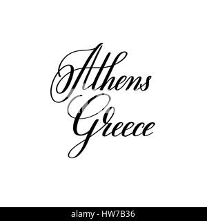 hand lettering the name of the European capital - Athens Greece Stock Vector