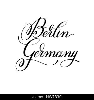 hand lettering the name of the European capital - Berlin Germany Stock Vector