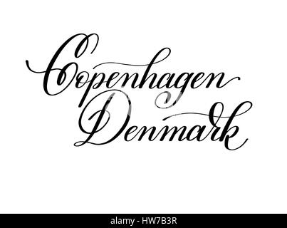 hand lettering the name of the European capital - Copenhagen Den Stock Vector