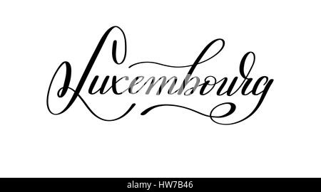 hand lettering the name of the European capital - Luxembourg Stock Vector