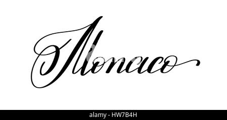 hand lettering the name of the European capital - Monaco Stock Vector