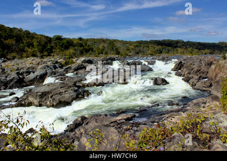 Main fails of the Great Falls of the Potomac River Stock Photo