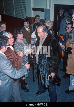 Prime Minister Pierre Trudeau at a political party rally, Montreal, Quebec Province, Canada Stock Photo