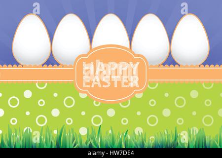 eggs for design of Easter holidays on the grass. Stock Vector