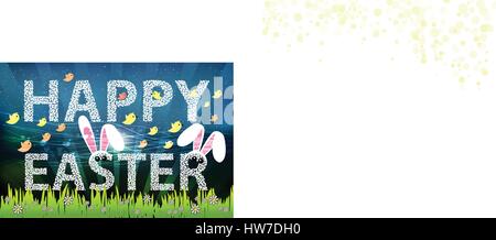 Easter holidays. Letters with rabbit ears Stock Vector