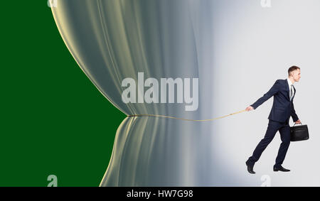 Young businessman beginning presentation, concept of performance Stock Photo