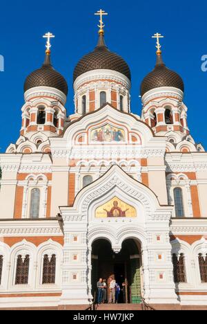 Estonia (Baltic States) Tallinn Old Town listed as World Heritage by UNESCO Russian Orthodox Alexander Nevsky cathedral in Stock Photo