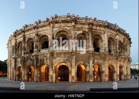 France, Gard, Nimes, Place des Arenes, The Arenas Stock Photo