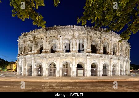 France, Gard, Nimes, Place des Arenes, The Arenas Stock Photo