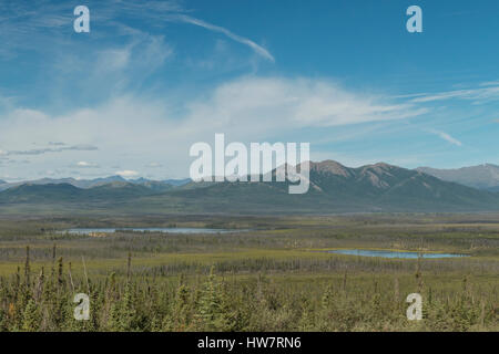 Boreal forest and the Brooks Range from the Dalton Highway, Alaska. Stock Photo