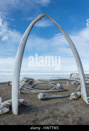 Whale Bone Arch in Barrow, Alaska Stock Photo