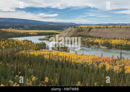 5 Fingers Rapid on the Yukon River, Canada Stock Photo
