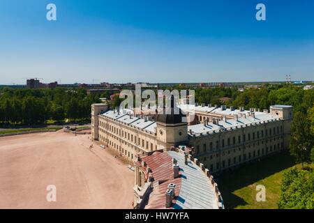 Russia, Leningradskaya Oblast, Gatchina, Gatchina Palace, elevated view Stock Photo