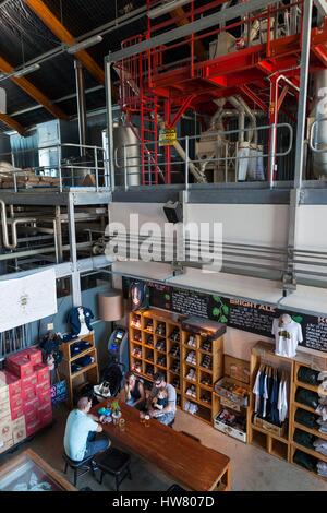 Australia, Western Australia, Freemantle, Fishing Boat Harbour, Little Creatures Brewery, interior, elevated view Stock Photo