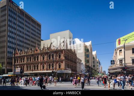 Australia, South Australia, Adelaide, corner of Rundle Streel Mall and King William Streets Stock Photo