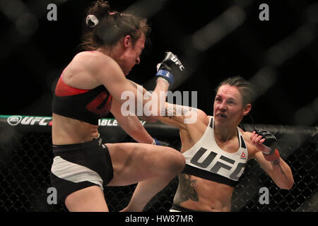 O2 Arena , London, England. 18 March 2017. Lina Lansberg defeats Lucie Pudilova  during UFC Fight Night 107: London  Credit: Dan Cooke/Alamy Live News Stock Photo