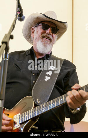 Spicewood, Texas, USA. 16th Mar, 2017. RAY BENSON, frontman for the band Asleep at the Wheel, performs with the Texas Gentlemen at Luck Reunion, an annual music festival held at Willie Nelson's ranch during SXSW. Credit: Rustin Gudim/ZUMA Wire/ZUMAPRESS.com/Alamy Live News Stock Photo