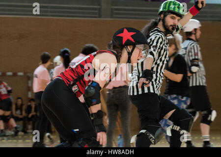 Madrid, Spain. 18th March, 2017. Captain of Tenerife Roller Derby, #22 ...