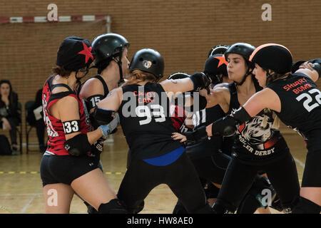 Madrid, Spain. 18th March, 2017. Captain of Tenerife Roller Derby, #22 ...