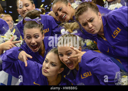 Jacksonville, FL, USA. 18th Mar, 2017. The Louisiana State University celebrates winning the SEC title at the Jacksonville Veterans Memorial Arena in Jacksonville, FL. Credit: Amy Sanderson/ZUMA Wire/Alamy Live News Stock Photo