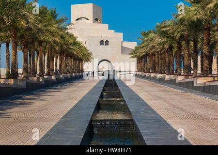 Qatar, Doha, The Museum of Islamic Art, designed by I.M. Pei, exterior Stock Photo