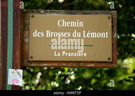 France, Haute Saone, Ballon de Servance, panel Chemin des Brosses du Lemont La Pranziere Stock Photo