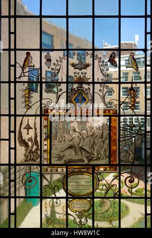 Netherlands, Northern Holland, Amsterdam, Willet Holthuysen Museum, stained glass Stock Photo