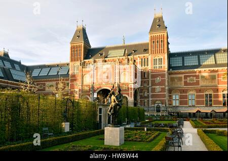 Netherlands, Northern Holland, Amsterdam, Museumplein, Museum district, Rijksmuseum, in Neogothic style built in 1885 Stock Photo