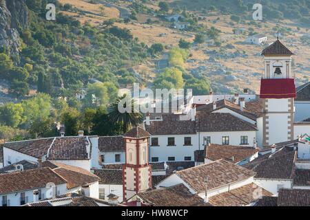 Spain, Andalucia, Province of Cadiz, Grazalema, Sierra de Grazalema Natural Parc, White village (Pueblos Blancos) Stock Photo