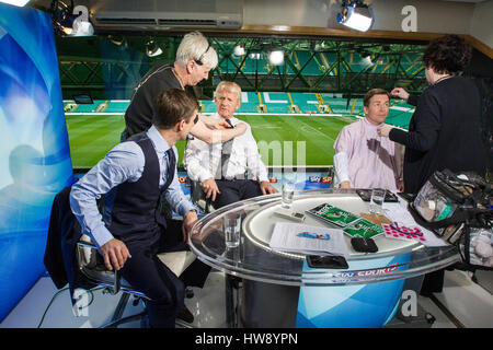 TV studio in Celtic FC for Celtic V Rangers Stock Photo