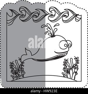 Silhouette landscape of underwater whale Stock Vector Image & Art - Alamy