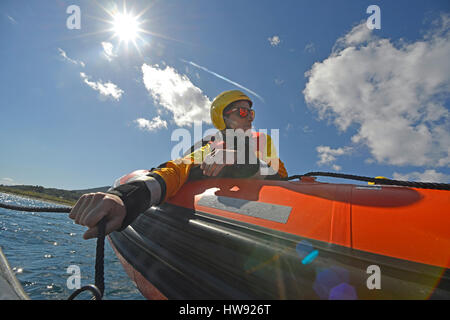 Mytilini, Lesvos, Greece, 03-March-2016: Refugees arriving at Lesvos. The Spanish ngo Proactiva Open Arms is a rescue team. From all over the world ng Stock Photo