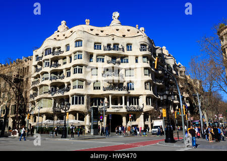 Antonio Gaudi'd La Pedrera apartment block, Barcelona, Catalunya, Spain Stock Photo