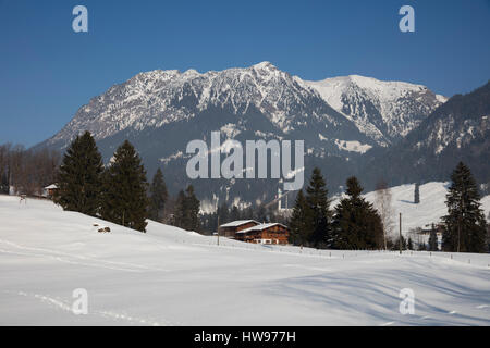 Nebelhorn in winter, near Oberstdorf, Allgäu Alps, Allgäu, Bavaria, Germany Stock Photo
