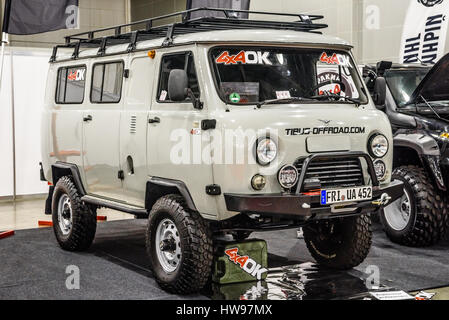 MOSCOW - AUG 2016: UAZ 452 presented at MIAS Moscow International Automobile Salon on August 20, 2016 in Moscow, Russia. Stock Photo