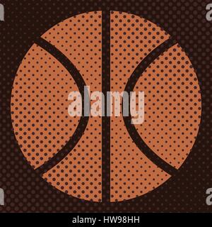 Sports background ball for the game of basketball, the effect halftone and a place for you text, vector illustration. Stock Vector