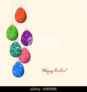 Doodle decorative colorful eggs line for Easter Stock Vector