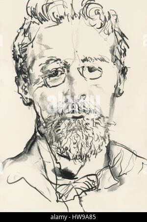 Portrait de Anton Tchekhov (1860-1904), Anton Tchekov (Tchekhov ou Chekhov, 1860-1904) ecrivain russe, dramaturge et nouvelliste - illustration of Ewa Stock Photo
