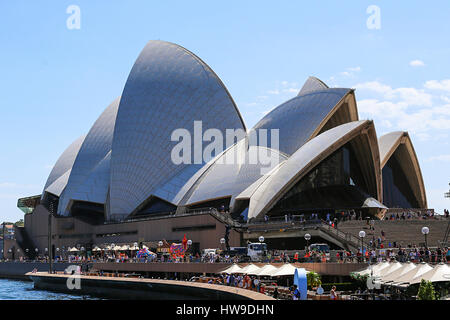 SYDNEY, AUSTRALIA - JANUARY 23, 2017: View at Sydney Opera House, Australia. It was opened at 1973 and represent one of the 20th century most famous b Stock Photo